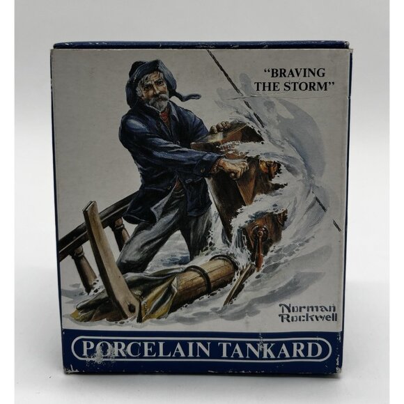 Norman Rockwell Seafarers Collection 1985 Tankard Braving The Storm w/ Box - Picture 1 of 5